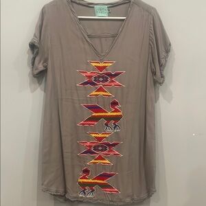 Judith March Gray Embroidered Women's dress